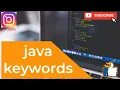 keywords in Java I Malayalam tutorial l Java programming