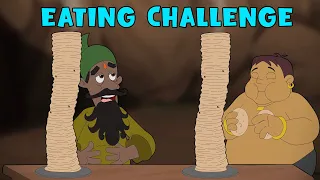 kalia vs panjabiwala parotta eating challenge chhota bheem cartoon fun for kids in hindi