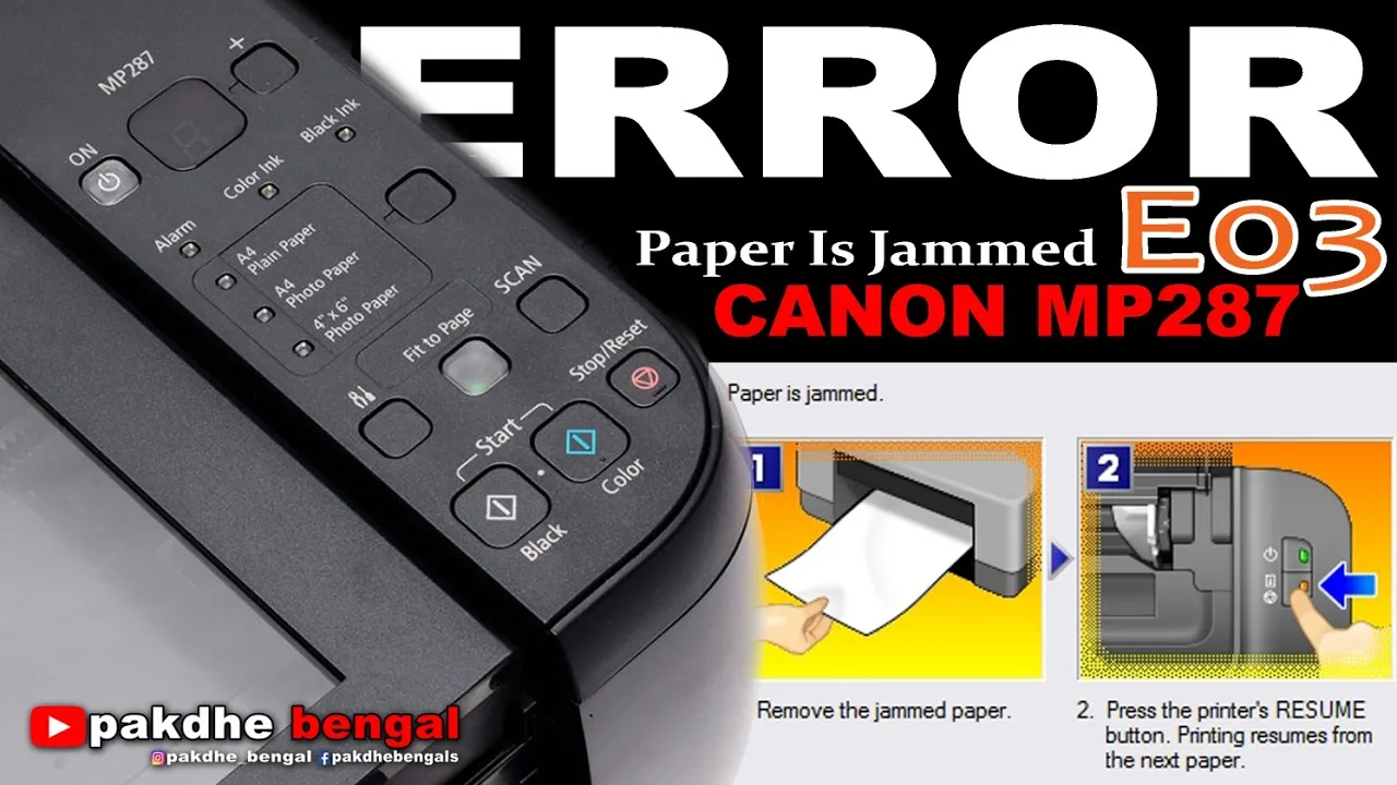 Printer Canon MP287 Error E15 MP258,MP237,IP2770 ช่างรัตน์การยาง ช่างอ้นคนเทาๆ.. 