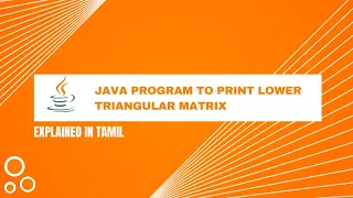 Java program to print lower triangular matrix Tamil