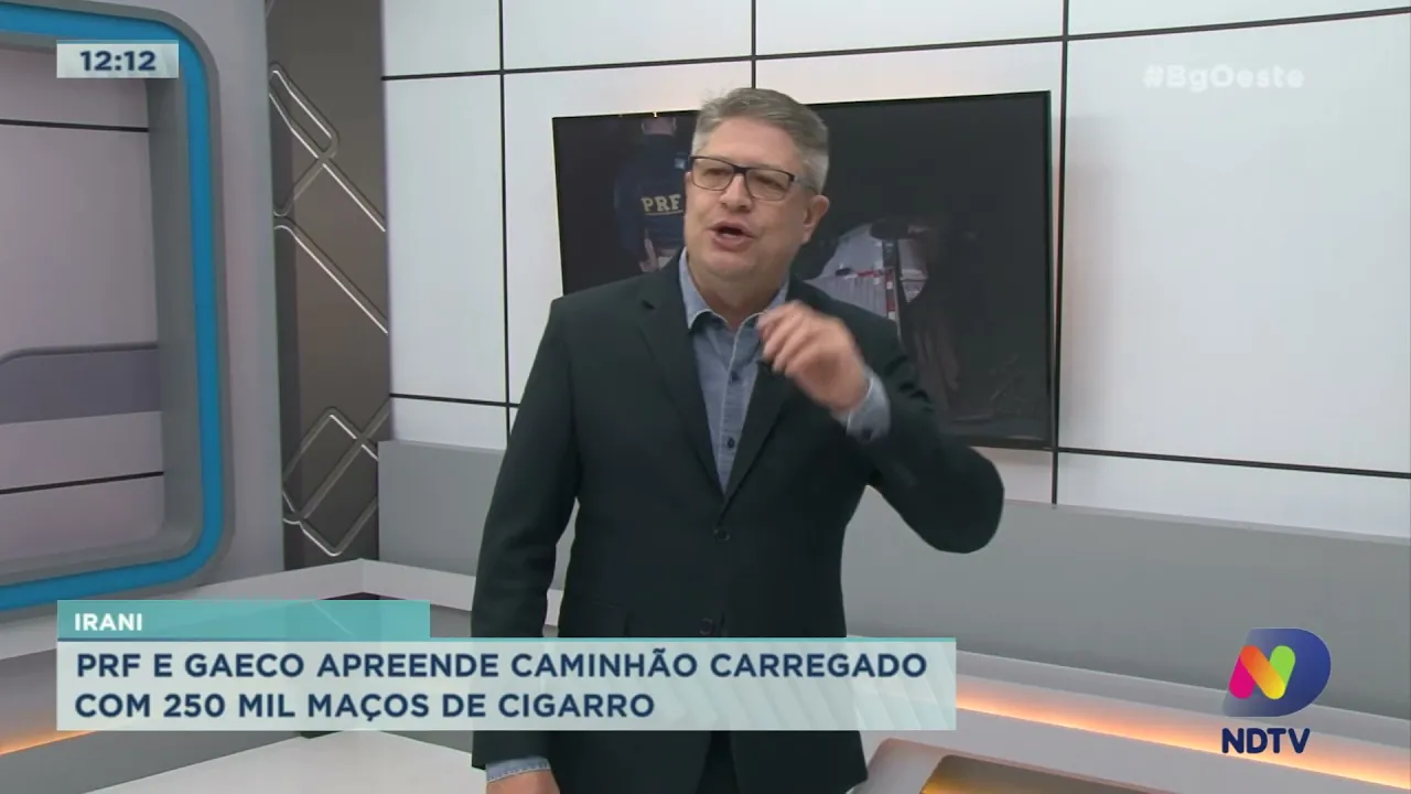 Irani: PRF e Gaeco apreende caminhão carregado com 250 mil maços de cigarro