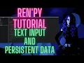 Renpy Tutorial Text Input and Persistent Data