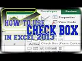 HOW TO USE CHECK BOX IN EXCEL 2013