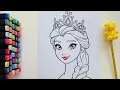Let s Color Elsa from Frozen Ohuhu Art Markers COLOR ALONG WITH Mila