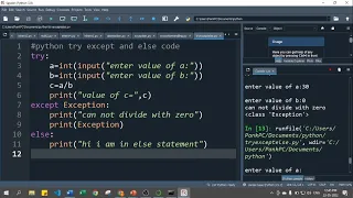 Exception Handling using try except and else Python Tutorials for Absolute Beginners in Hindi