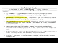 I B Mathematics A I Lesson 4 1 Collection of Data and Sampling