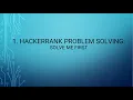 1 HackerRank Problem Solving Solve Me First