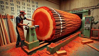 Carpenter's Technique With 70 Years Of Experience In Wood Turning - Red Wood Carving In Factory