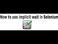 Implicit wait in Selenium Telugu