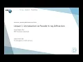 Workshop 2024 Lesson 1 Introduction to powder XRD