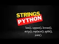 Manejo de strings en python 1 Metodos len upper lower strip replace split join