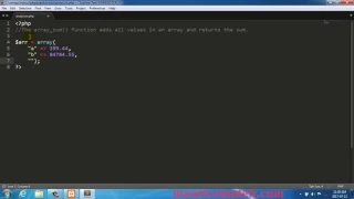 PHP array sum Function