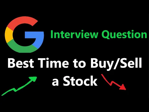 Sliding Window: Best Time to Buy and Sell Stock - Leetcode 121 - Python - YouTube thumbnail