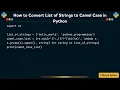 How to Convert List of Strings to Camel Case in Python
