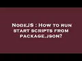 NodeJS How to run start scripts from package json