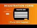 How To Create Registration Page Using HTML And CSS Login Registration Form Design Page