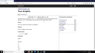 PYTHON Two Knights Algorithm - CSES Introductory Problems
