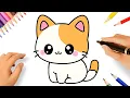 Download Lagu HOW TO DRAW A CUTE KAWAII CAT EASY STEP BY STEP 😻🐈