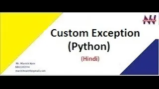 Python Tutorial in Hindi User defined exceptions in Python Manish Nain