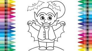 halloween vampire coloring pages with markers