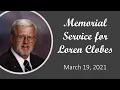Memorial Service for Loren Clobes