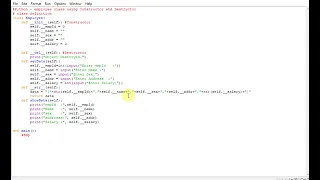 Python - employee class using Constructor and Destructor