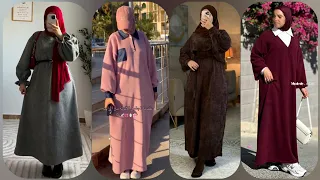 أجمل تشكيلة فساتين شتاء 2025 2026 للمحجبات دريسات خروج للبنات موضة شتاء 2025 Winter 2025 Dresses 