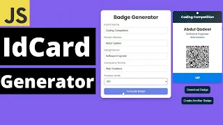 Generate Id Cards Like a PRO Using HTML CSS and JavaScript