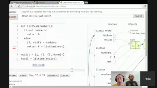 Philip Guo shows Python tutor online