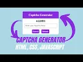Captcha Generator with JavaScript and HTML Hindi JavaScript Tutorial Step-by-Step Guide