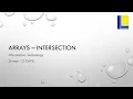 Arrays - Intersection of arrays
