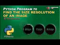 Python Program to Find the Size Resolution of an Image