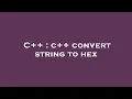 C c convert string to hex