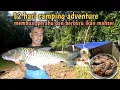 12 hari bermalam di hulu sungai membuat PERAHU dan berburu ikan UNTUK bertahan hidup ; part1