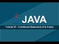 Java Tutorials - 25 Conditional Statements if if-else