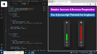 Number Increase Decrease Progress bar using Css and javascript Javascript and Css Coding