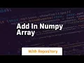 add in numpy array
