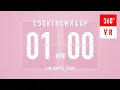1 Minute Countdown Countup Timers VR Flip Clock with Simple Beeps