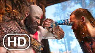 god of war ps5 kratos vs baldur boss fight gameplay 4k ultra hd