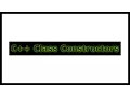 C Class constructor Basics