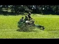 John Deere Z970R with Tweels and ZGLIDE Suspension Mowing Tall Grass 4k