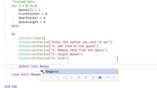 Computer Science 9618 19 1 Programming a Queue VB NET