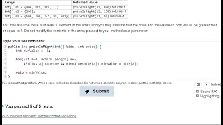 Java Practice It Exercise 7 12 priceIsRight arrays condition if statement for loop