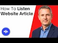 How To Listen To A Website Article In Speechify
