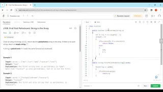 2108 Find First Palindromic String in the Array Leetcode Strings Fundamentals