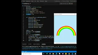 Draw a rainbow using Python Turtle Graphic0