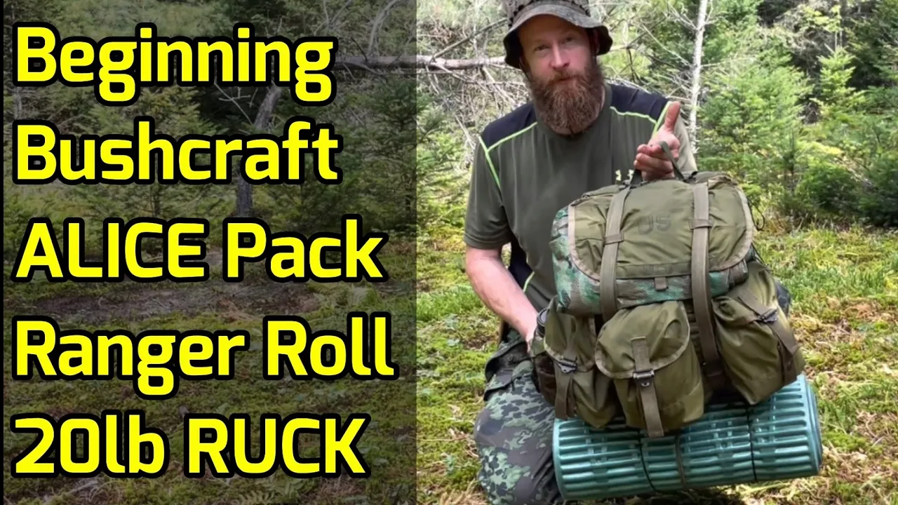 Vintage Military 20lb Bushcraft Kit ALICE pack, Ranger Roll sleep system, REUPLOAD