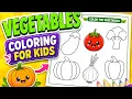 Vegetables Coloring Page for Kids Learn Veggies Colors Easy