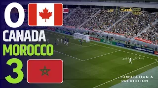   كندا     المغرب   ملخص المباراة   محاكاة إعادة تمثيل لعبة فيديو لكأس العالم      دندنها