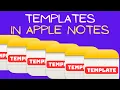 Never Start from Scratch Again Mastering Templates in Apple Notes